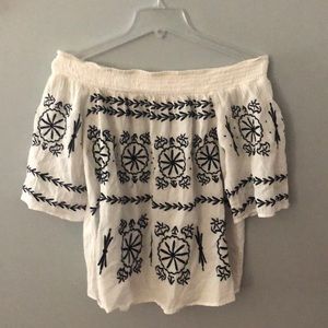 Crown and ivy white off the shoulder top.